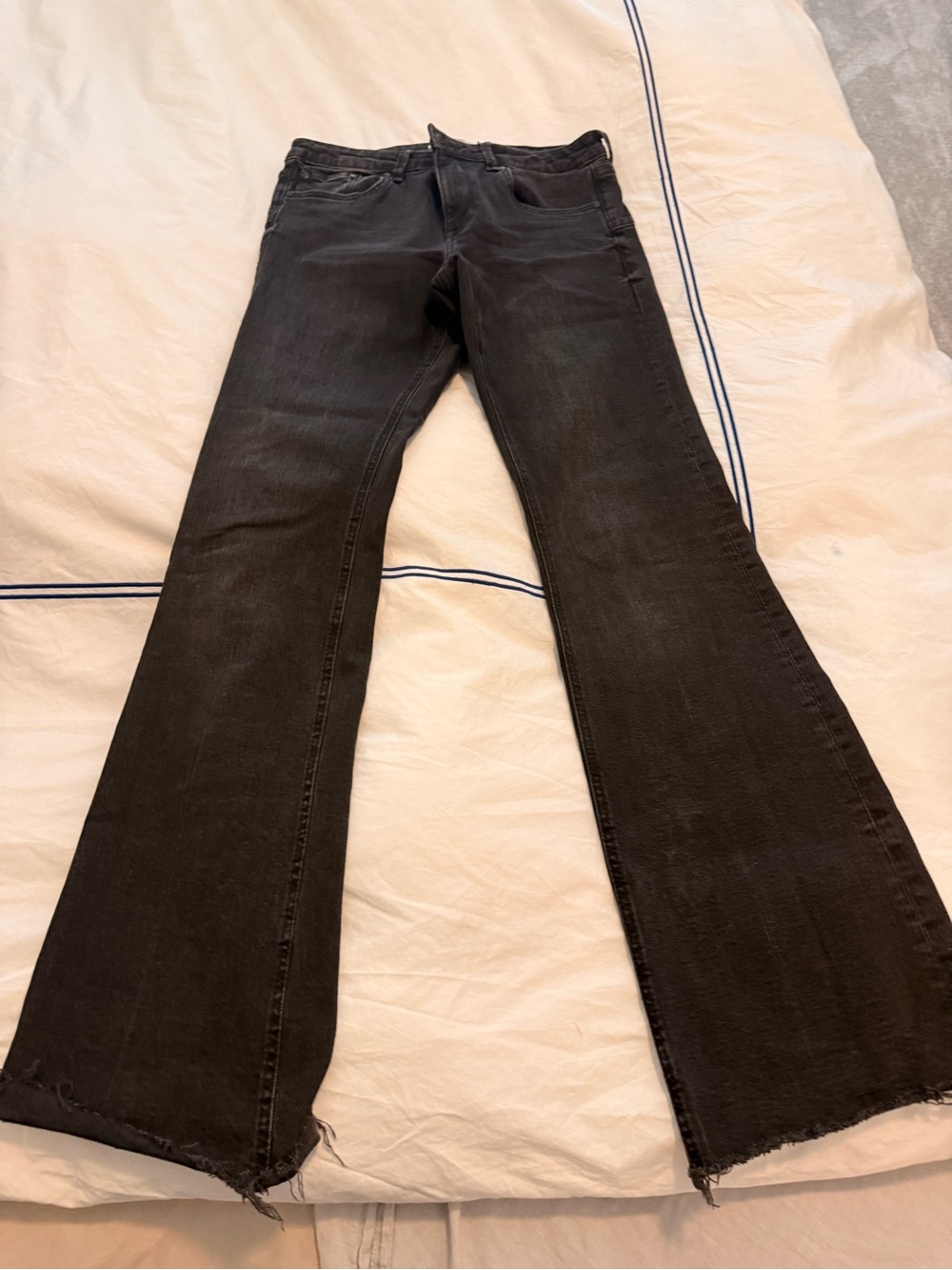 Zara Black Flared Wide-Leg Jeans